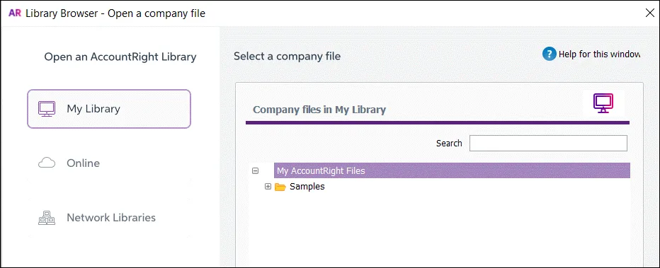 Work on an online company file