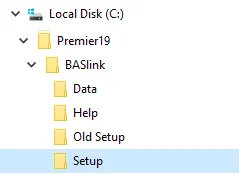 BASlink setup folder
