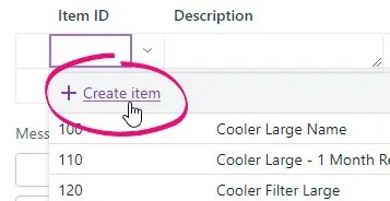 Create item link highlighted