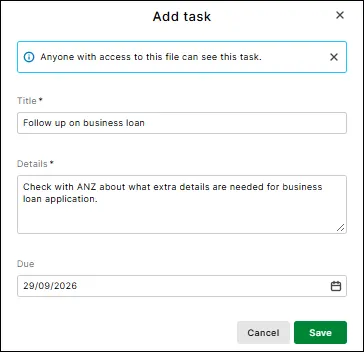 Complete task details