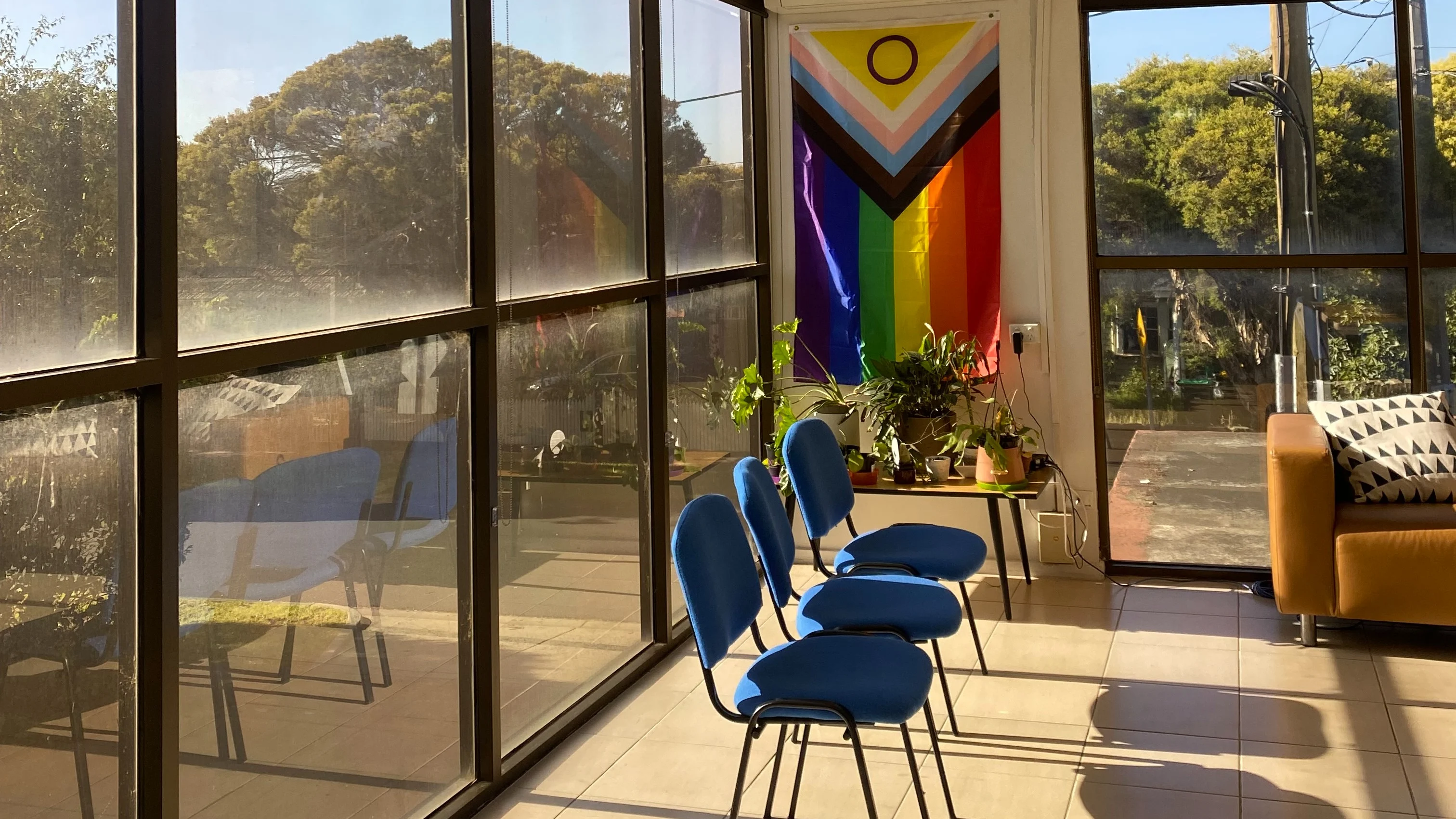 Inside the Juno office on a sunny day.