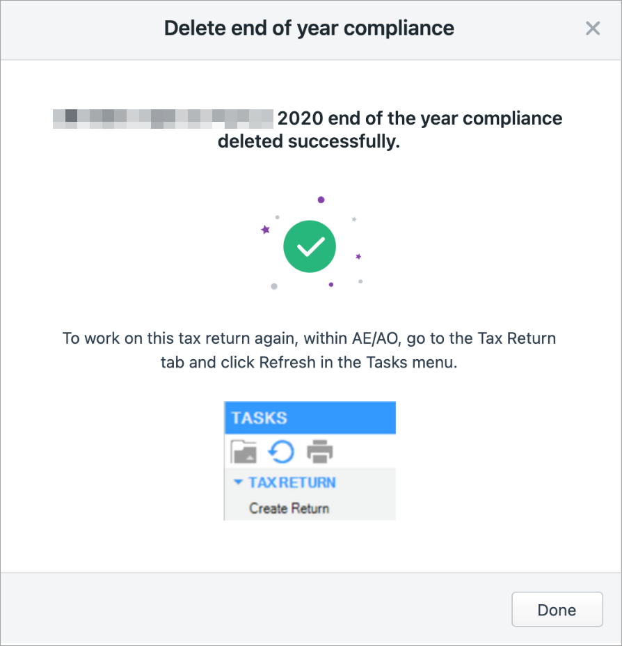Deleting a tax return
