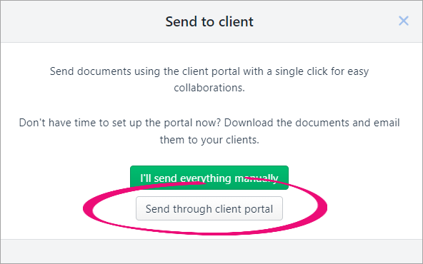 Sending a tax return to a client