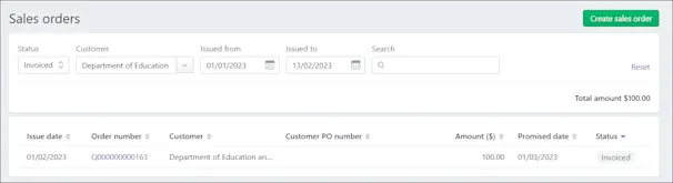 Converting a sales order to an invoice