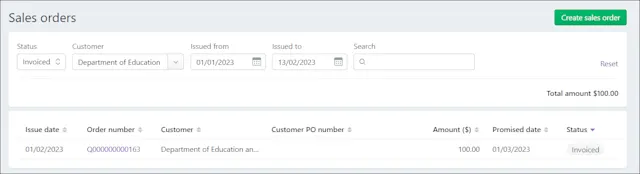 Converting a sales order to an invoice