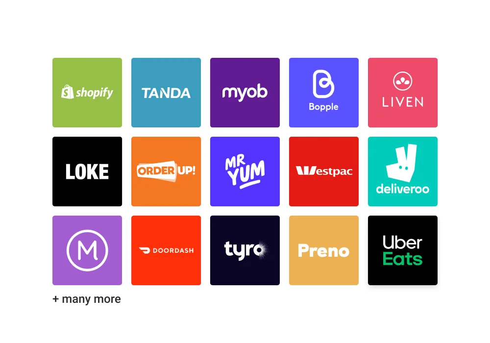 Lightspeed connects with Uber Eats, shopify, tanda, MYOB, Boppin, Liven, Loke, Order Up, Wespac, Deliveroo, Doordash, Tyro, Preno and many more apps.