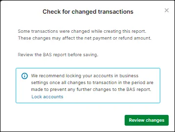 Review changed transactions