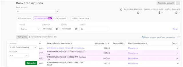 Working with bank transactions