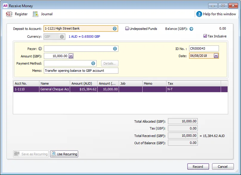Working with multiple currencies