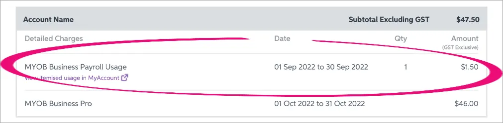 MYOB Business Payroll Usage example