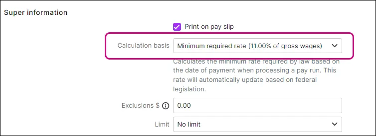 Super calculation basis highlighted