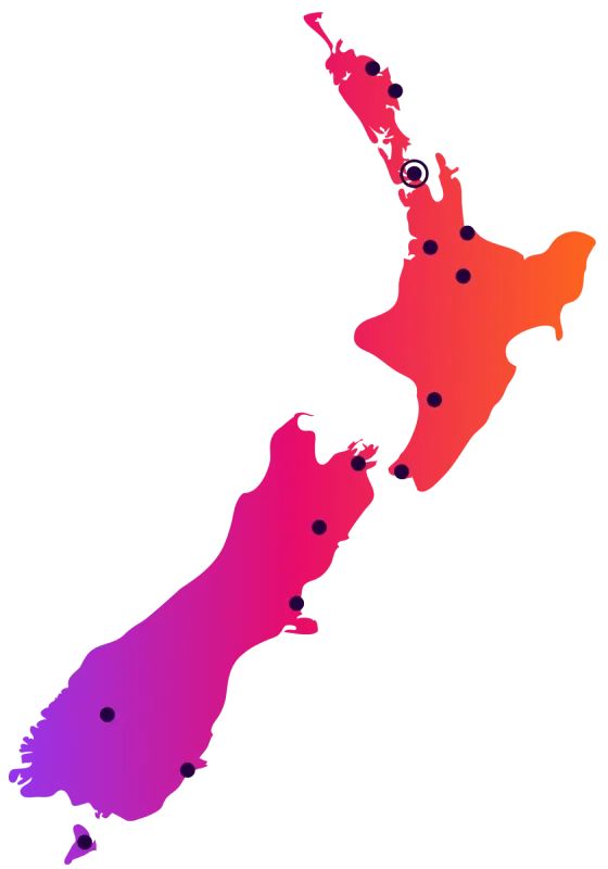 Map of NZ with interactive points 