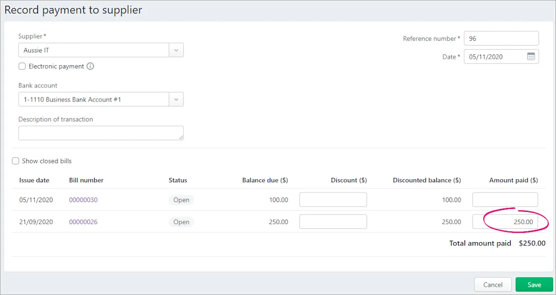 Pay Bills Module Paying bills