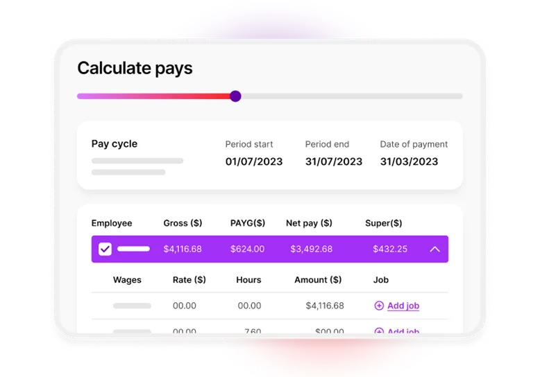 Payroll screen image