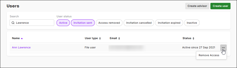 Edit and delete users