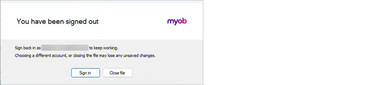 Example message to sign back in