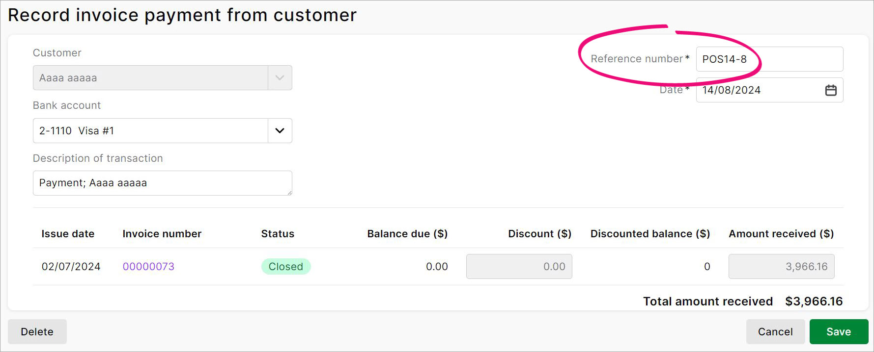 Matching a bank feed to multiple transactions