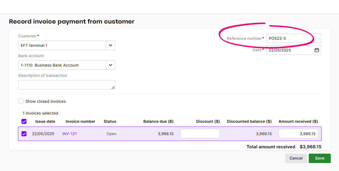 Matching a bank feed to multiple transactions