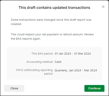 This draft contains updated transactions