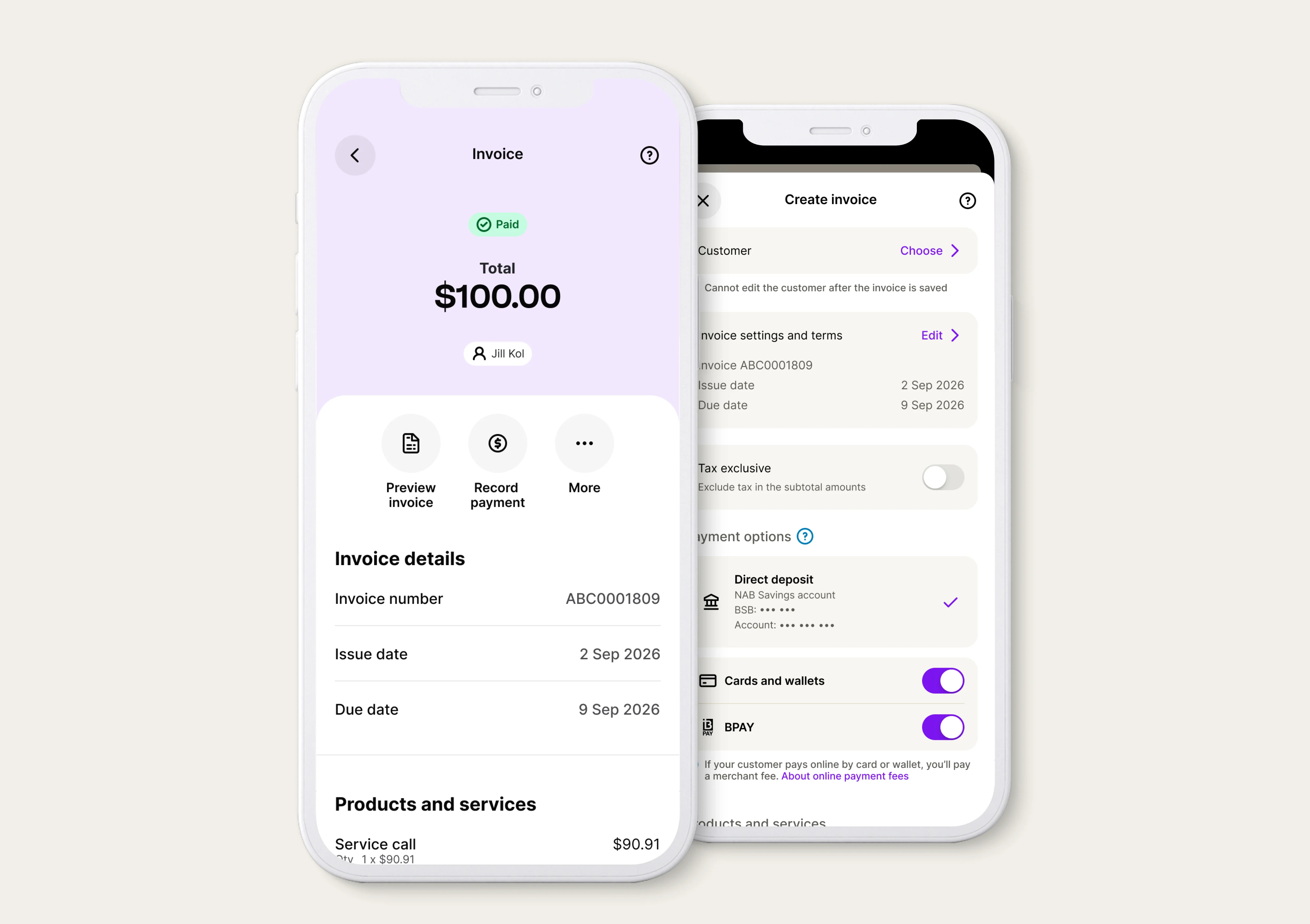 Create and edit invoices from your mobile phone with the MYOB Assist app - included free with your MYOB Business subscription.