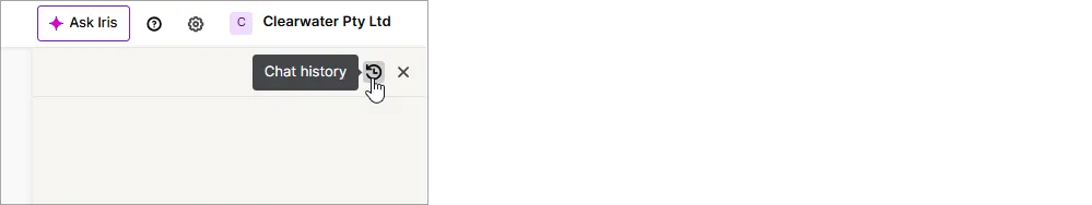 Chat history icon highlighted