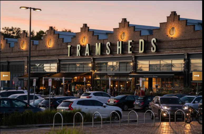 Image-of-Tramsheds-shopping-centre-at-dusk