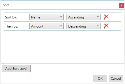 Filter and sort a report
