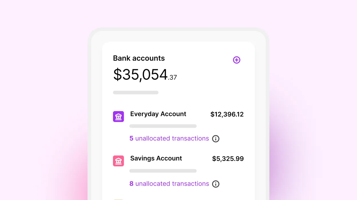 Everyday spending and savings business bank account feeds sync directly  with MYOB software for easy expense and income tracking.