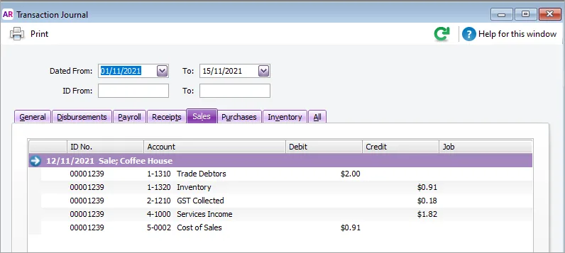 Transaction journal still reflects original item cost in sale