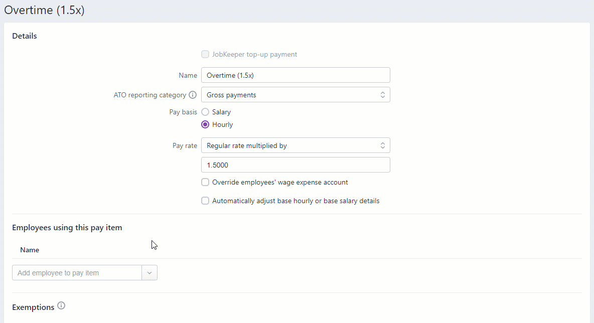 Assign pay items