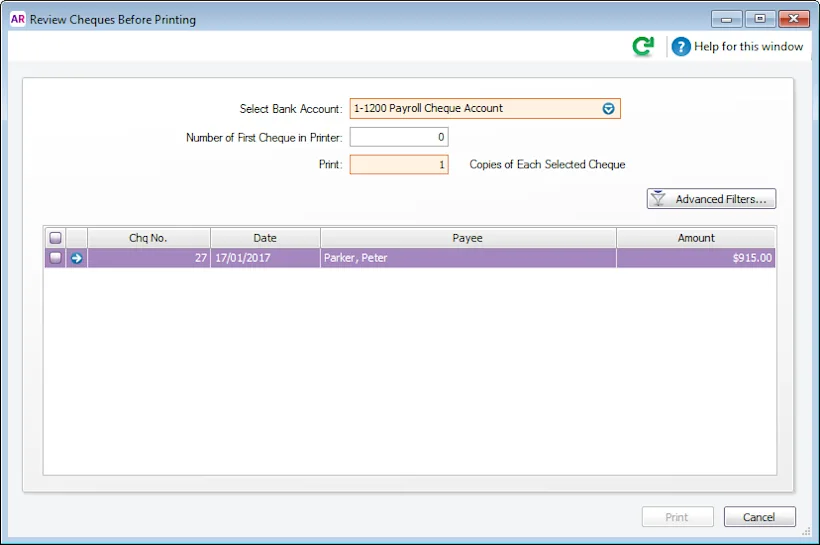 Process cash, cheque and electronic pays