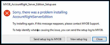 Problem installing Server Edition message