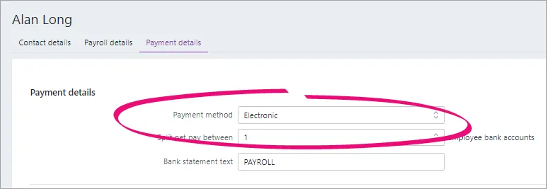 Employee electronic payment banking payment option