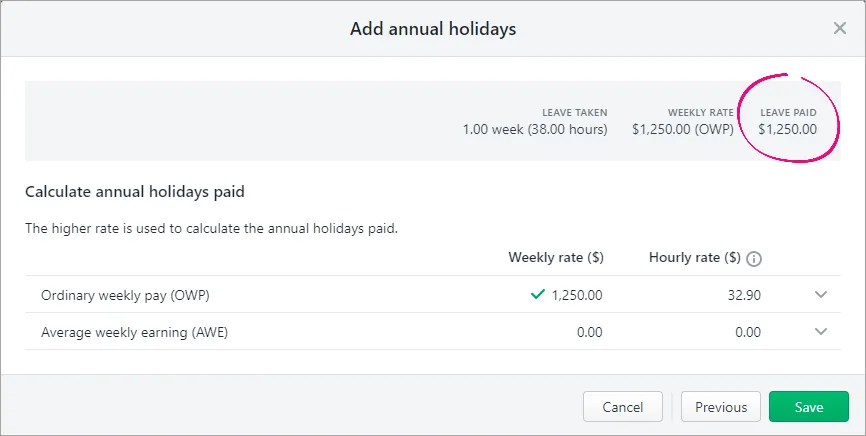 Ufiling Leave Income Cashing up leave