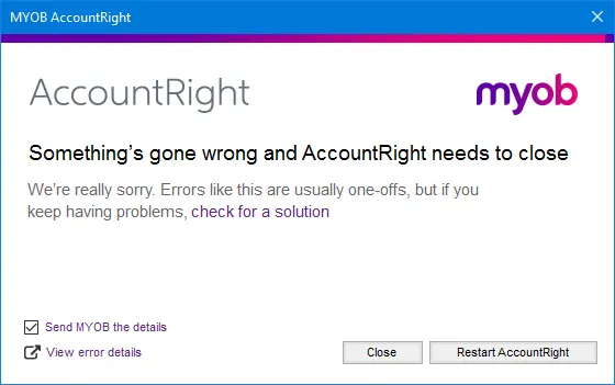 Example something's gone wrong error message