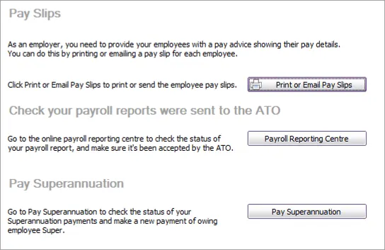 Example final step of the pay run