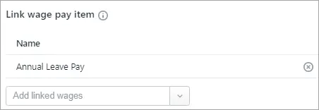 Example linked wage pay item