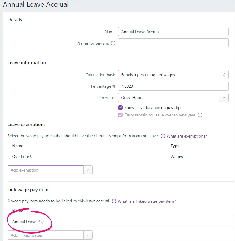 Ufiling Leave Income Linking a wage category/pay item and adding leave exemptions