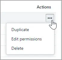 Ellipsis button clicked and actions shown