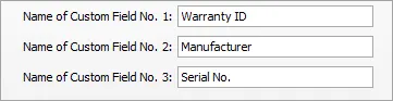 Custom field list with field names entered