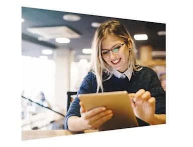 Student reading eBook