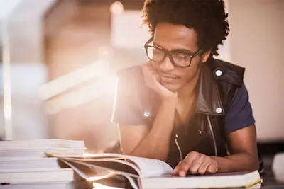 man studying