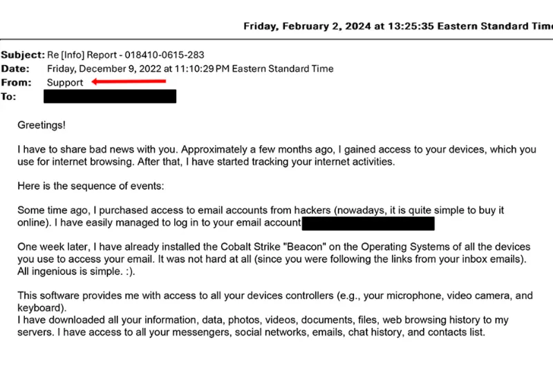 Phishing attempt Malware attachment
