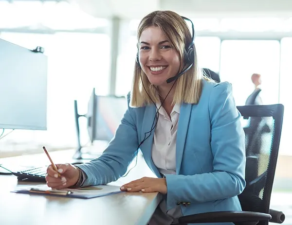 Woman Exec Headset