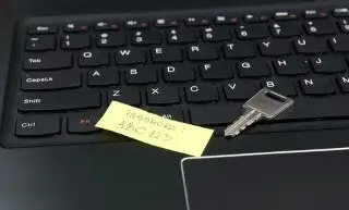 Sticky Note Password And Laptop Mobile