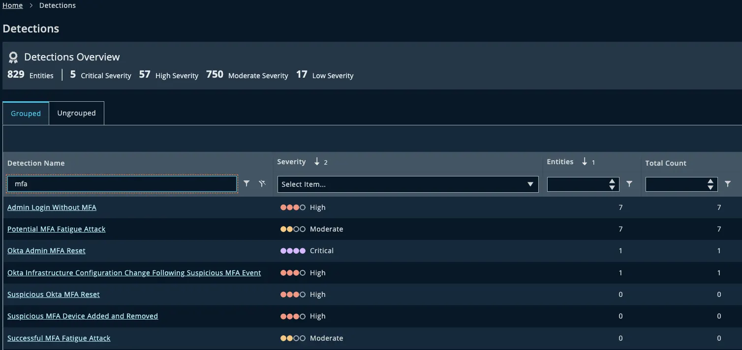 MFA Detections including MFA Fatigue