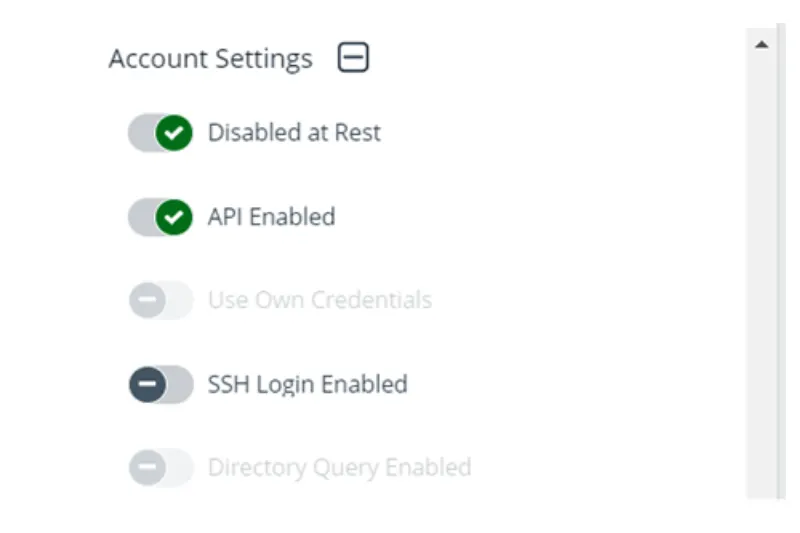 Disable At Rest Credential Security