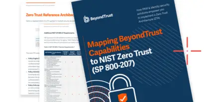 Mapping BeyondTrust Capabilities to NIST Zero Trust (SP 800-207)