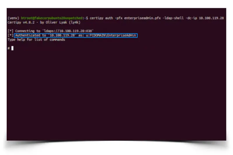 Authentication as Enterprise Admin