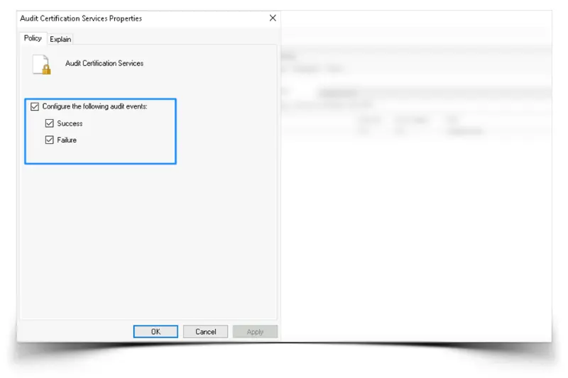 Enable Success and Failure events